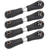 4Pcs Steering Tie Rod Set Black Metal for 1\10 RC Flat Car Replacement Accessories(4250mm )