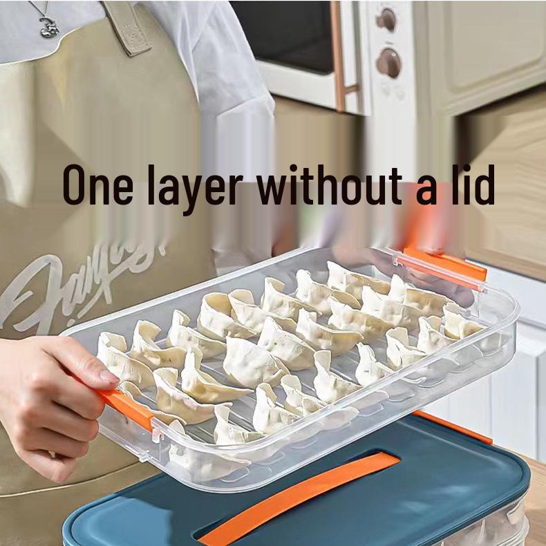 Large Dumpling Storage & Freezer Box with Handle and Egg Tray
