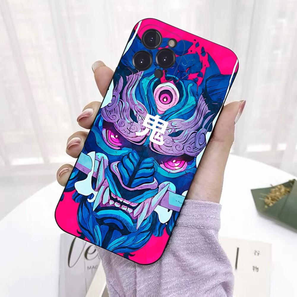 Samurai Oni Mask Phone Case For IPhone 16 15 14 11 12 13 Mini Pro XS Max Cover 6 7 8 Plus X Funda Shell