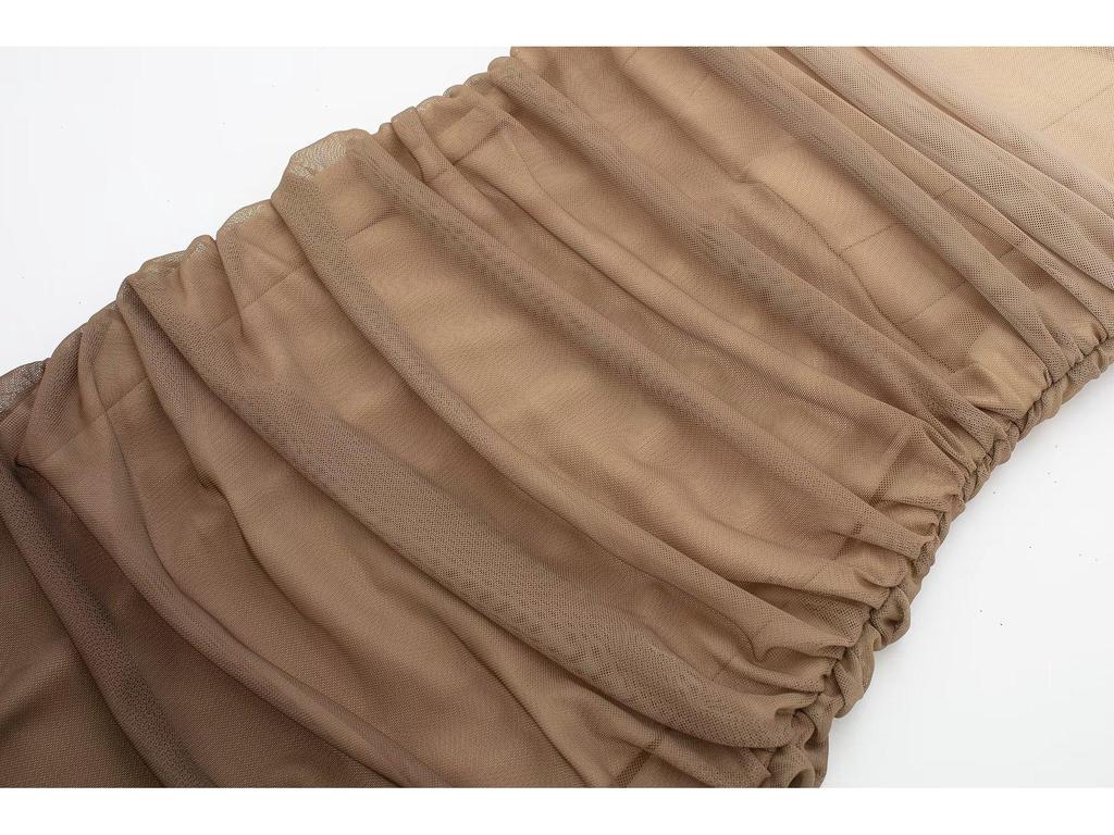 2023 Autumn European & American Elegant Gradient Silk Print Sling Dress