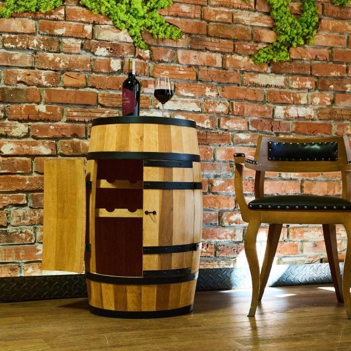 Casier à vin - Creative Cooper - Tonneau en bois - 80x50 cm - Chêne - Vintage