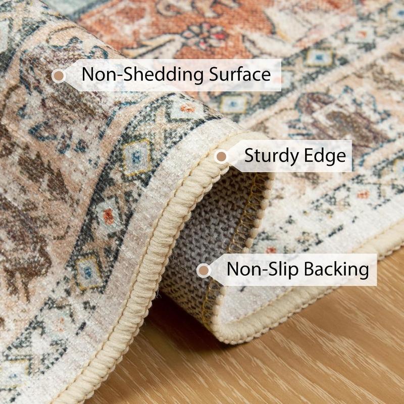 Bohemian Living Room Carpet Large Area Machine Washable Foldable Bedroom Rug Fashionable High-end Light Luxury Coffee Table Mats