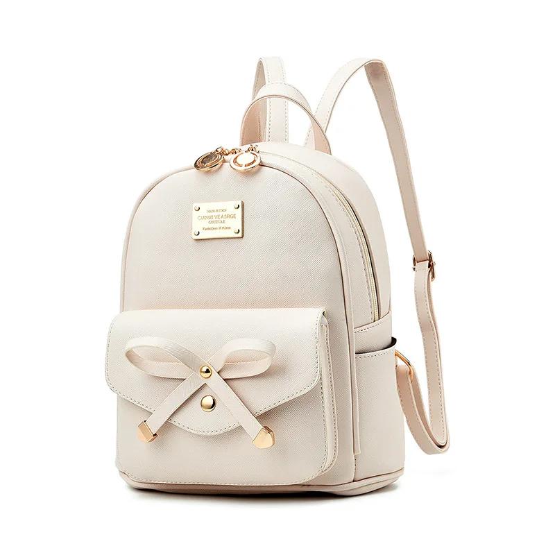 Women's Bag  New Luxury Handbags Women Bags Designer Fashi Small Backpack Bowknot Student Backpack Small Fresh Bags
