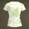 Women V Neck Short Sleeve Floral Print Casual T Shirt Top Relaxed Fit Lightweight Soft Fabric Comfortable Wear