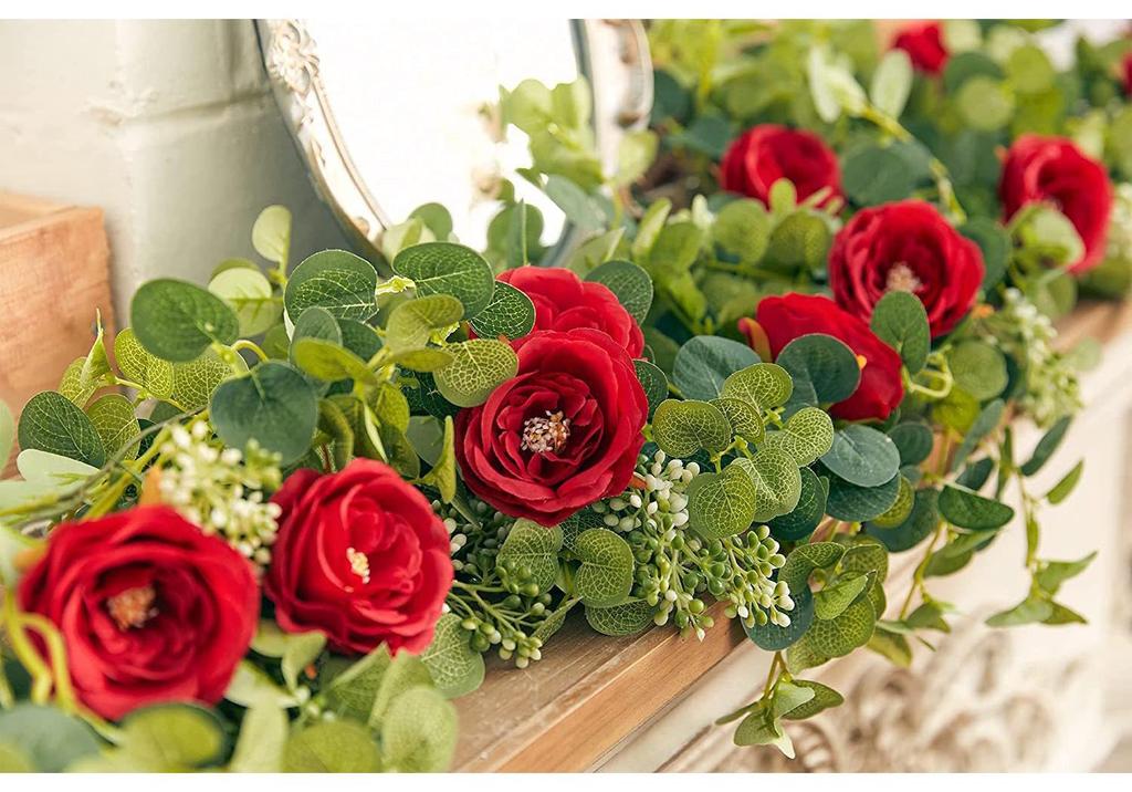 2-Meter Artificial Rose & Camellia Vine for Wedding Flower Walls & Home Table Decor