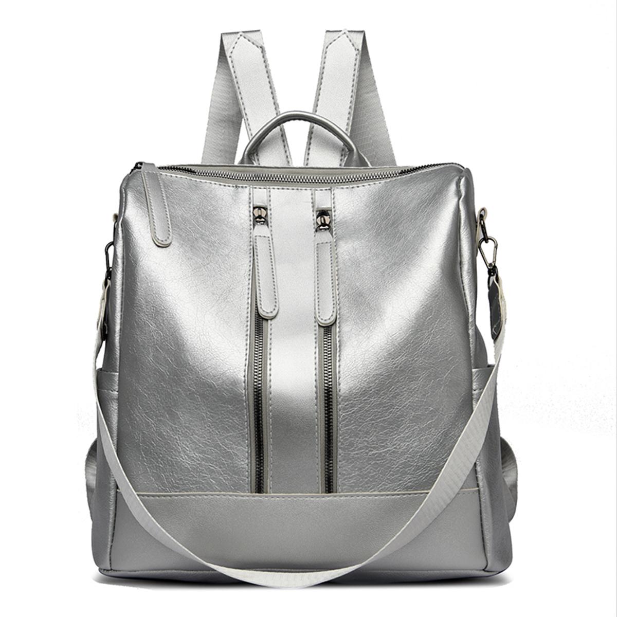 

Women Versatile Backpack - Spacious Pu Leather School Bag With Adjustable Straps Multiple Pockets For College Work Shoulder Bag Quality