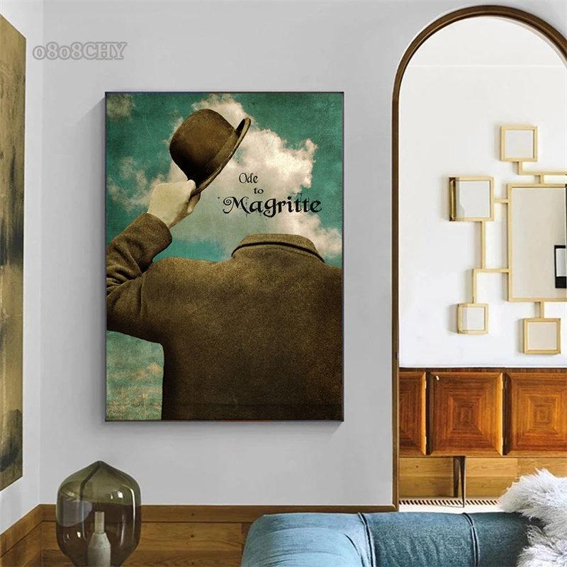 Rene Magritte Classic Artwork Posters and Prints Vintage Pictures Surrealism Abstract Wall Art Canvas Painting for Living Room