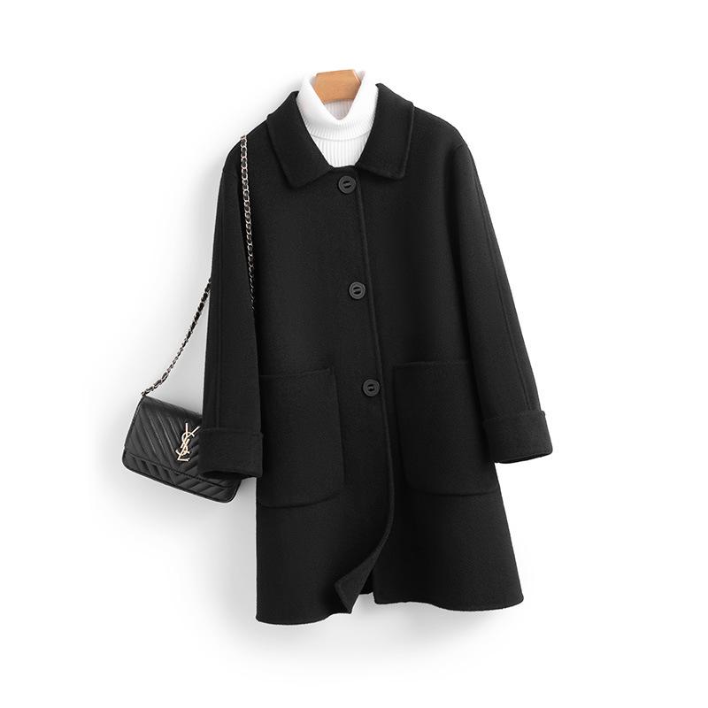Double-sided wool coat women's medium and long autumn and winter new slim-fit wool coat