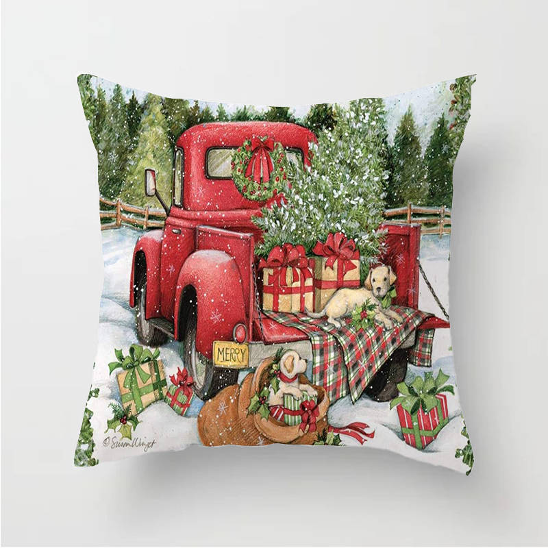 

Чехол для подушки с рисунком рождественской елки из полиэстера, наволочка для дивана, декоративная наволочка для дома 45X45 см Fundas De Cojin 45X45CM