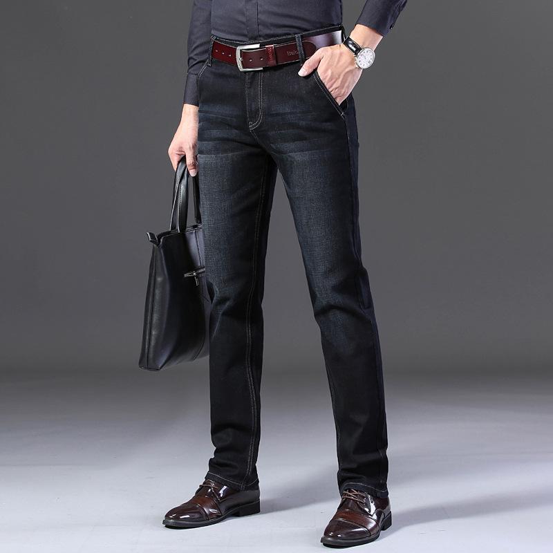 2024 Spring And Autumn New Men'S Jeans Loose Straight Leg Business Men'S Pants Casual Pants Elastic Pants