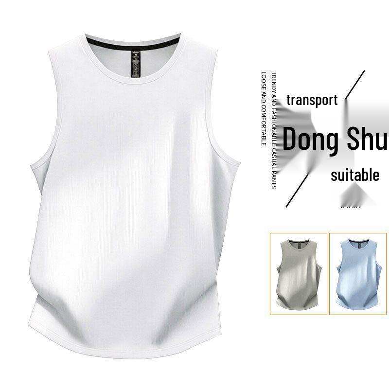 Summer 2026 Men's Ice Silk Quick Dry Short Sleeve - High-End Trendy Business Round Neck Sportswear.