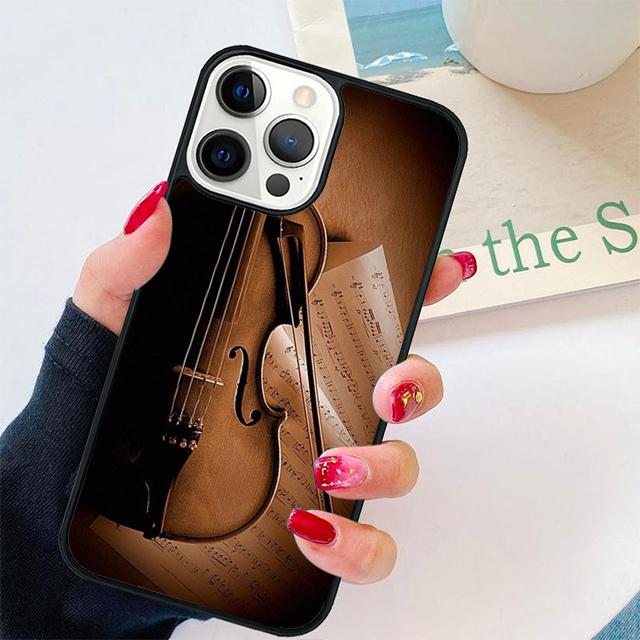 Violin and Musical Note Coque Shell For iPhone 17 Air 15 16 14 13 12 Pro Max 11 Pro Max Plus Phone Case Cover