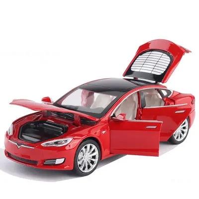 1:32 Model S Model 3 X Alloy Car Model Simulation Diecast Metal Toy Car Vehicles Model Collection Sound Light Childrens Gift