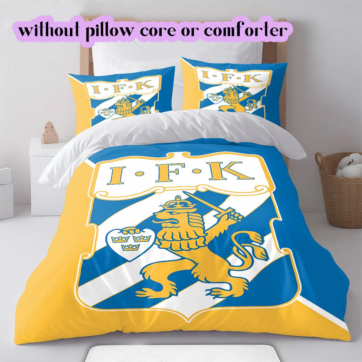 

IFK Göteborg football Pattern Bedding,Quilt Set Quilt Cover Pillowcase Home Birthday Gift (1*duvet cover+2*pillowcase,without core) 135x200cm
