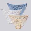 1PC Diamond Briefs Underpants Underwear Satin Silk Lace Panties Sexy Middle-waist Breathable
