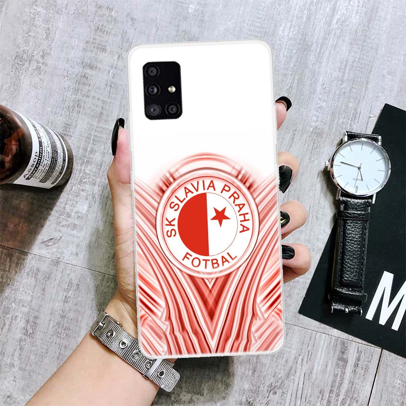 Sk Slavia Praag Tsjechië Telefoonhoesje Voor Samsung Galaxy A52 A53 A12 A13 A22 A23 A32 A33 A72 A73 A42 A02S A03S 5G A50S Cover