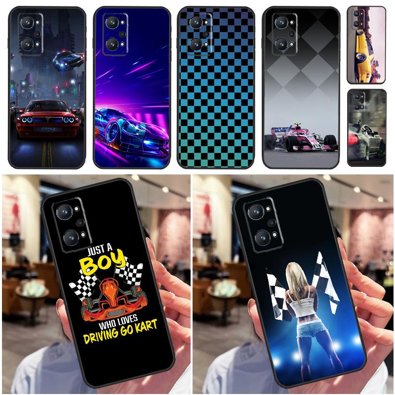 Boy Racer Car For Realme C55 C51 C21Y C25S C75 C67 C61 C53 13 12 10 11 14 Pro Plus GT 6T 6 5 GT7 Pro Case
