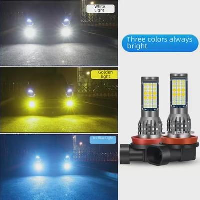 Feux antibrouillard avant LED tricolores universels pour automobile H3 H7 9005 9006 H11 - Installation facile, aucune modification requise