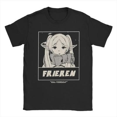 Vintage Frieren S Men O Neck 100% Cotton S Anime Short Sleeve Tees Unisex T-Shirt
