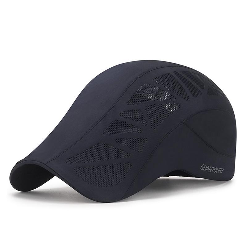 Men Summer Outdoor Mesh Breathable Quick-Dry Beret Hat Golf Running Cap Womens Newsboy  Working Casquette Sun Hats Flat Visor