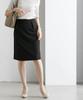 Tight Cut and Stretch Jersey Front Black [Nissen] Skirt, Sewn, Material, Tuck, Women's, Commuting, Office, M,