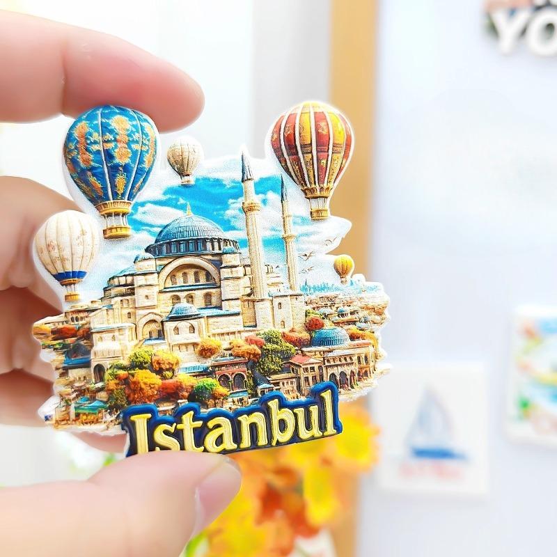 Turkey Fridge Stickers Cappadocia Souvenirs Istanbul Hot-air Balloon Fridge Magnets Home Decoration Wedding Gifts