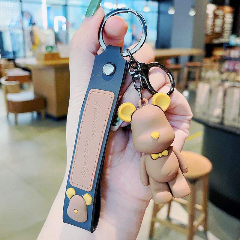 

Уникальный брелок в виде медведя-диджея, смола, мультяшное украшение для особых случаев и вечеринок коричневый