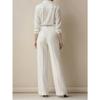 Women High Waisted Pleated Loose Pants Solid Color Casual Work Trousers