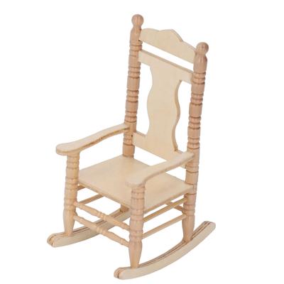 1:12 Puppenhaus Schaukelstuhl Retro Miniatur Holzstuhl Möbel Modell Dekoration Zubehör