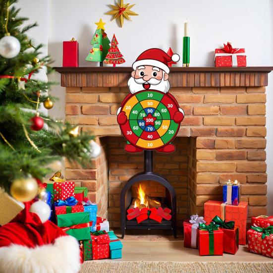 Terč Santa Clause s 12 lepicími míčky a 12 šipkami Velké vánoční párty hry pro rodinu Děti Dospělí Párty aktivity