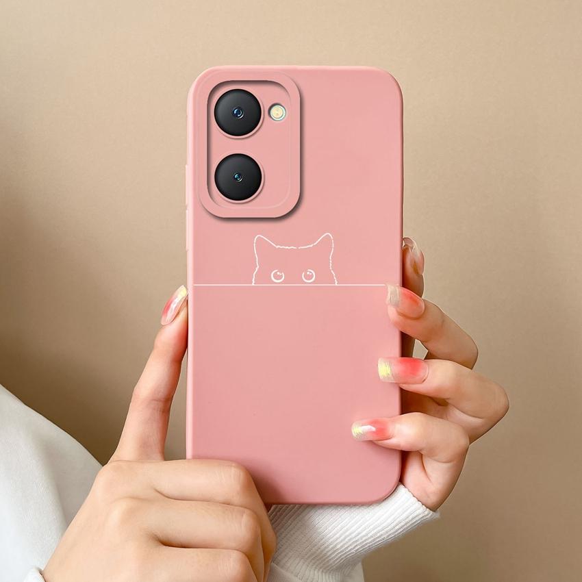 For Vivo Y03t iQOO Z9 Lite U5x Y18i Y18t Y02t Y400 Pro Cute Owl Cellphone Cover Camera Protection Liquid Silicone Anti Slip Shell For Vivo Bumper Case