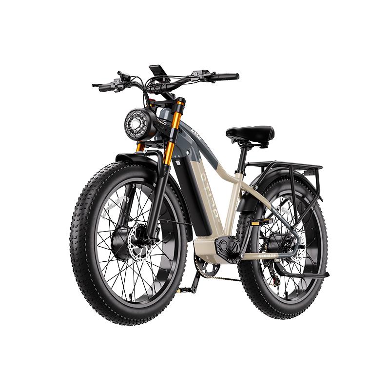 BURCHDA RX50 Elektrofahrrad mit zwei Motoren, 4000W, 48V 20Ah abnehmbarer Akku, 64 km/h Höchstgeschwindigkeit, Vollfederung, – für erwachsene Fahrer