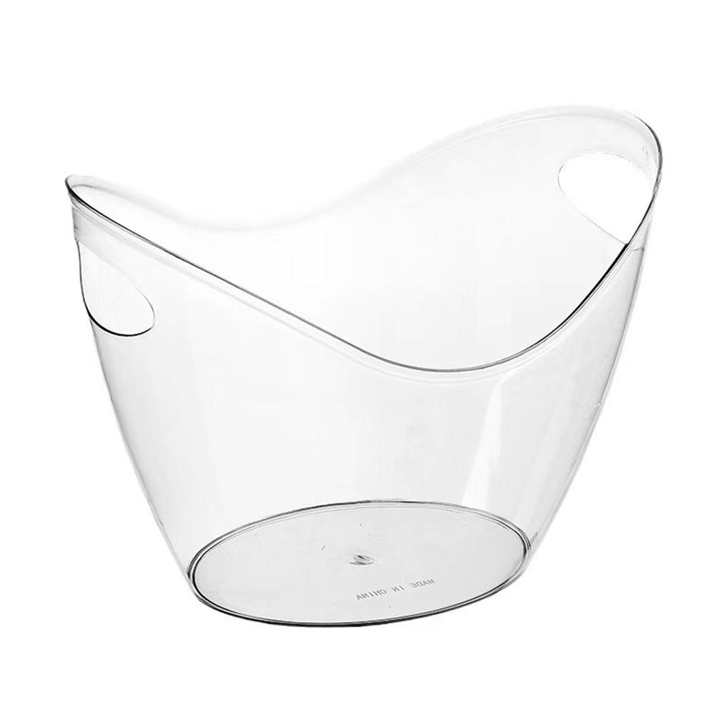 Ice Bucket with Handle Ice Cube Container Plastic Ice Storage Tub for Wine Champagne Beer