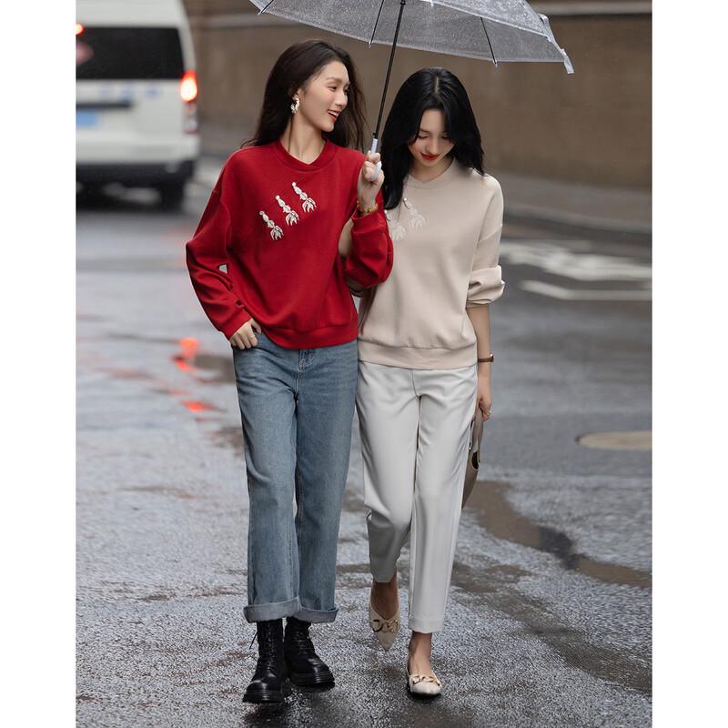 Demana New Chinese Style Goldfish Embroidered Sweatshirt