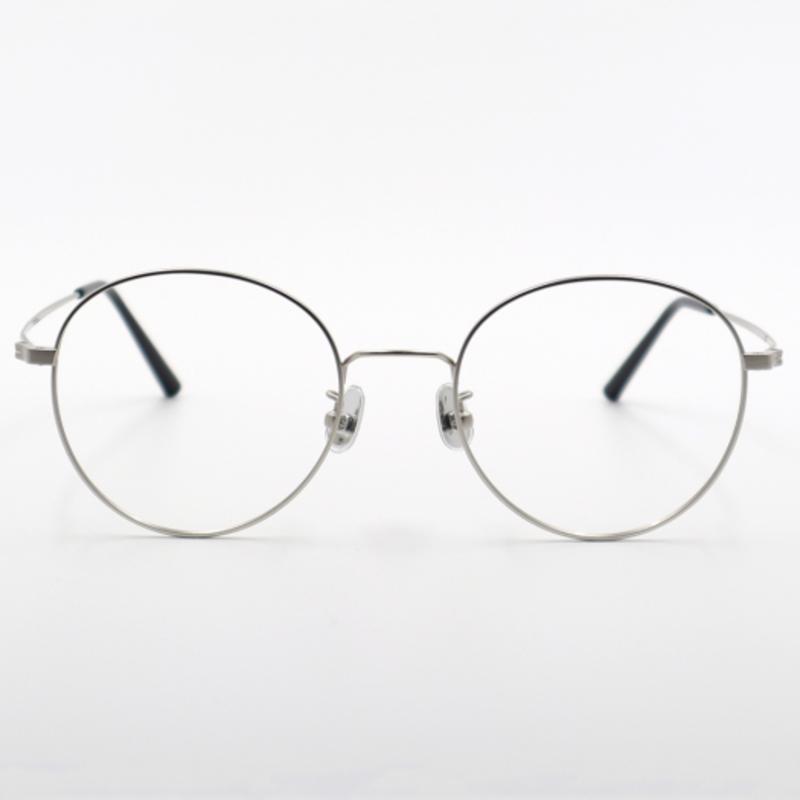 

aloeyewear [ALO BASIC] AL8204 1111G Semi-Oversized Round Sanding Silver Metal Glasses NONE