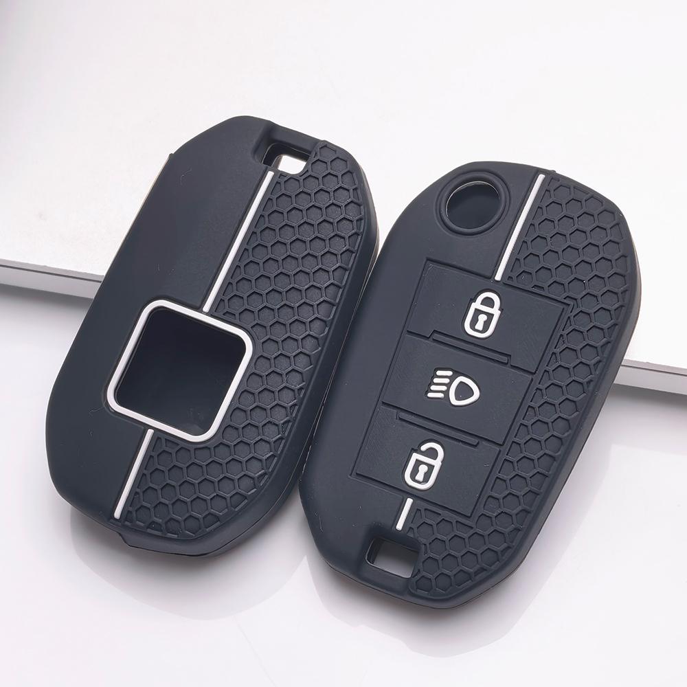 Schlüsselanhänger-Abdeckung für Peugeot 3008 308 208 508 C4 Picasso Kratzfeste Oberfläche Stoßfeste Struktur Weiche Grifffläche Einfaches Installationsdesign