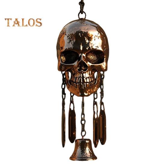 Gothic Schädel Windspiel Wetterfest Innen Außen Garten Terrasse Metall Vintage Schädel Hängende Windglocke Halloween Dekoration Ornament
