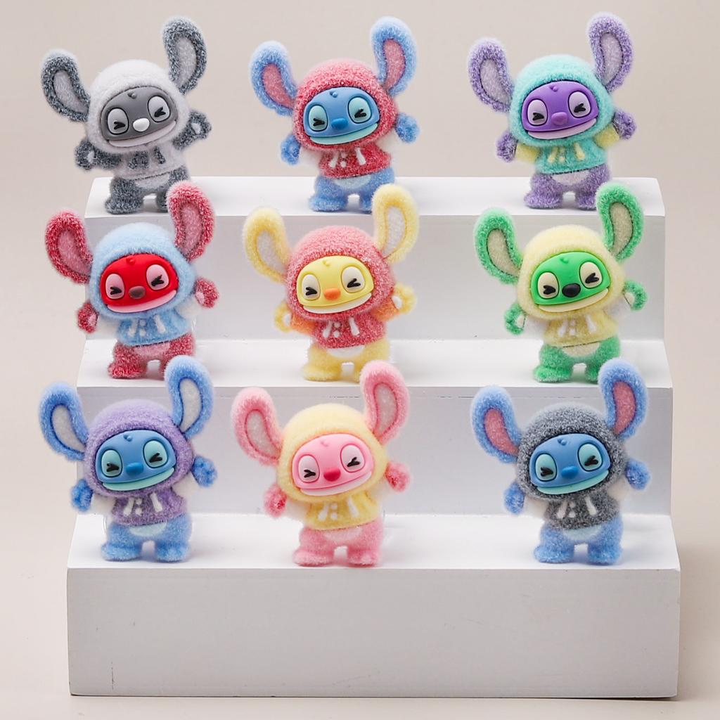 9Pcs/Set Street Dance Stitch Figure Toy Cartoon Figurine Desktop Decoration Model Ornaments Toys For Girls Boys Gift