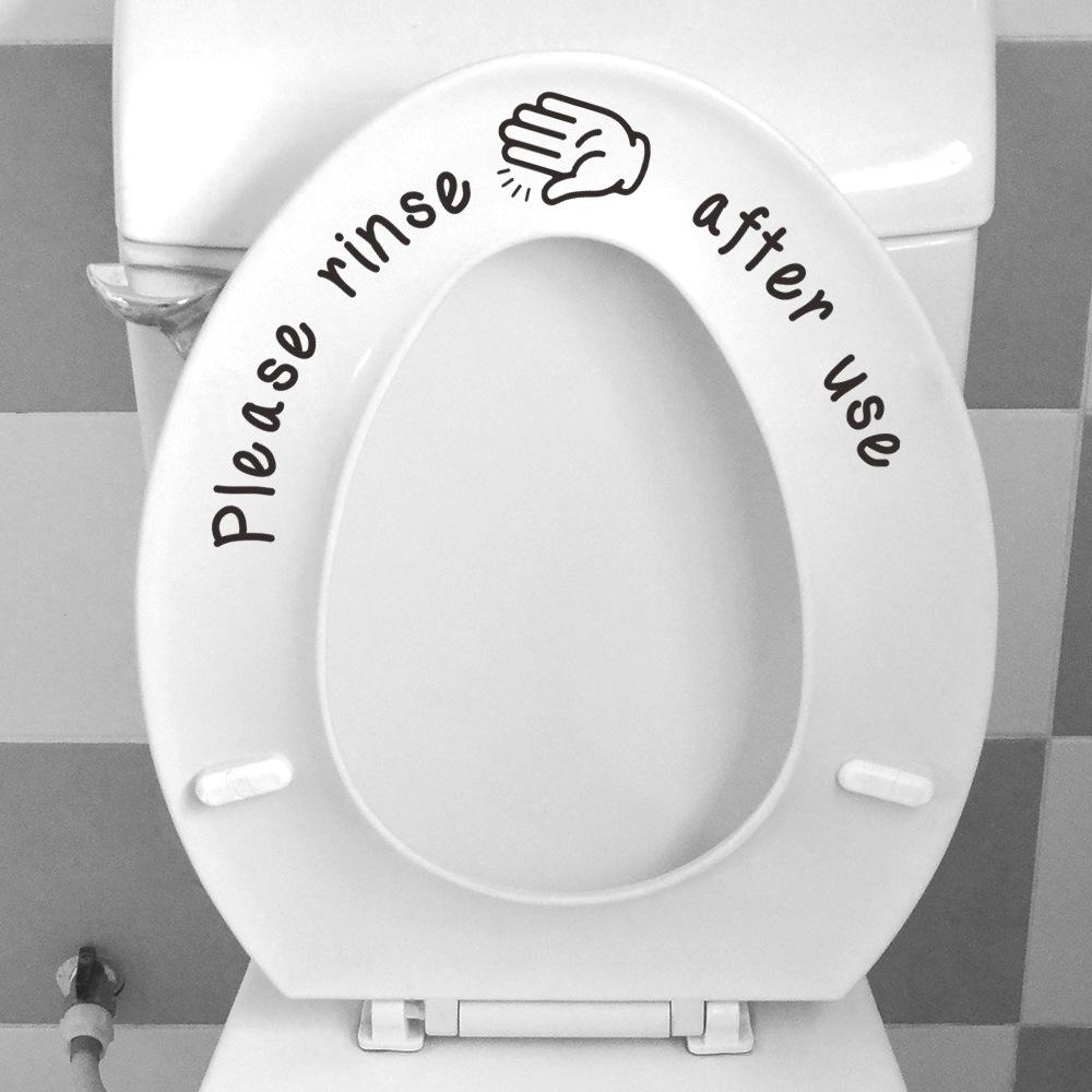 Personalized Simple Sketch Gestures and English Slogans for Bathroom Toilet Beautification Stickers