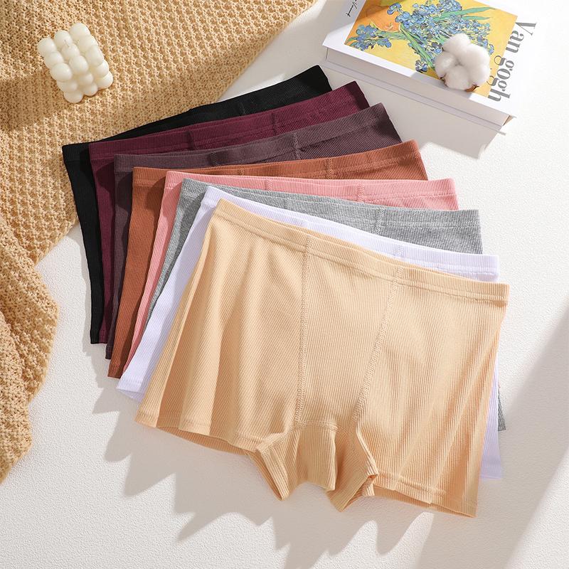 4Pcs Women's Panties Cotton Seamless Sports Boxers Underwear Female Solid Color Briefs Cozy Lingerie Intimate Underpants S-XXL