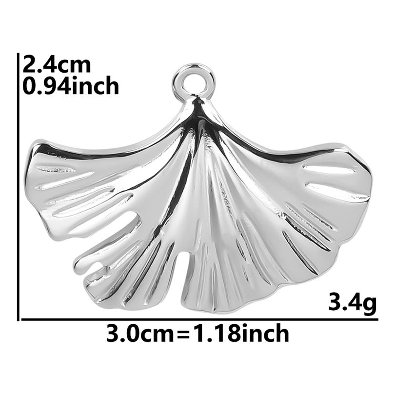 5pcs Plant Charm Ear Of Wheat Tree Leaf Stainless Steel Pendants For Jewelry Making Supplies Ginkgo Leaf DIY Earrings Bracelets