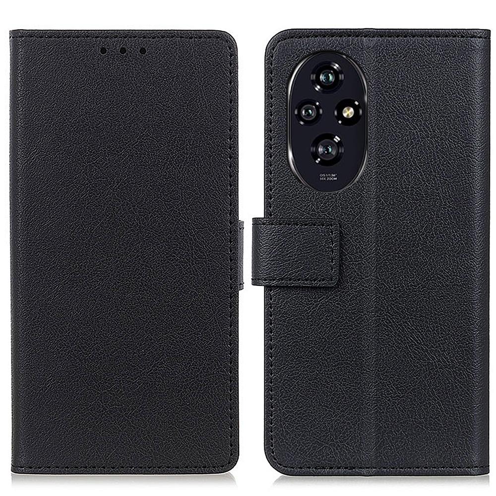 

For Honor 200 5G Case PU Leather Wallet Phone Cover with Magnetic Clasp Black
