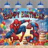 Superhero Spider-Man Photography Backdrop Marvel Boys Kids Gifts Happy Birthday Party Custom Name Decor Background Studio Props
