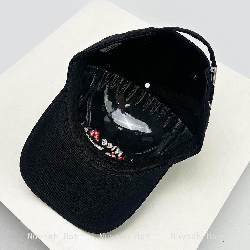 New Men Women Korean Kitten Cherry Letters Embroidery Baseball Hats Sunshade Cartoon Versatile Cute Peaked Caps Fashion Casual