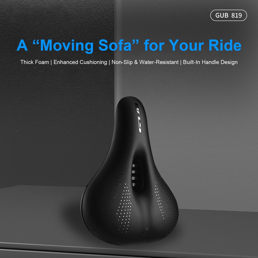 Comfortable Bike Saddle with Dual Shock Absorbers Memory Foam Bicycle Seat Replacement Saddle Suitable for Mountain Road Bikes