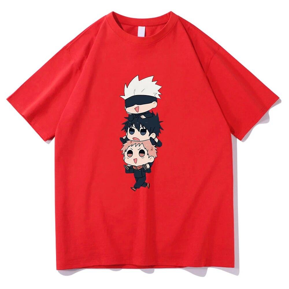 Jujutsu Kaisen Camiseta Moda Unisex Harajuku Divertido Kawaii Yuji Megumi Gojo Camiseta Unisex Anime Unisexga Camisetas de Algodón Camisas Corea Unisex
