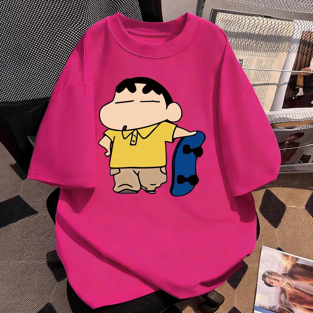 Crayon Shin-chan Unisex Retro Cotton T-shirt - Summer Short Sleeve, Loose Fit