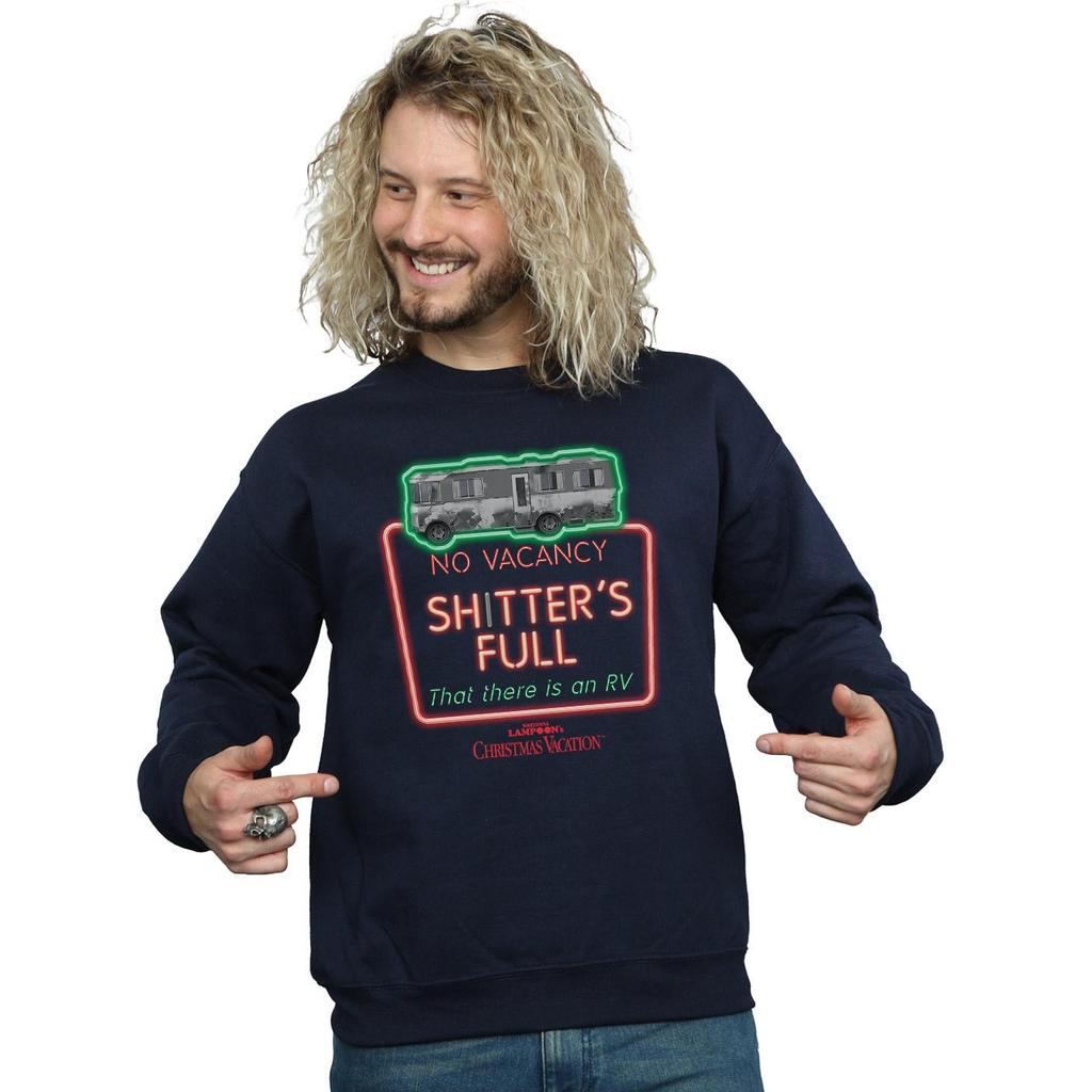 National Lampoon´s Christmas Vacation Mens Greyscale No Vacancy Sweatshirt