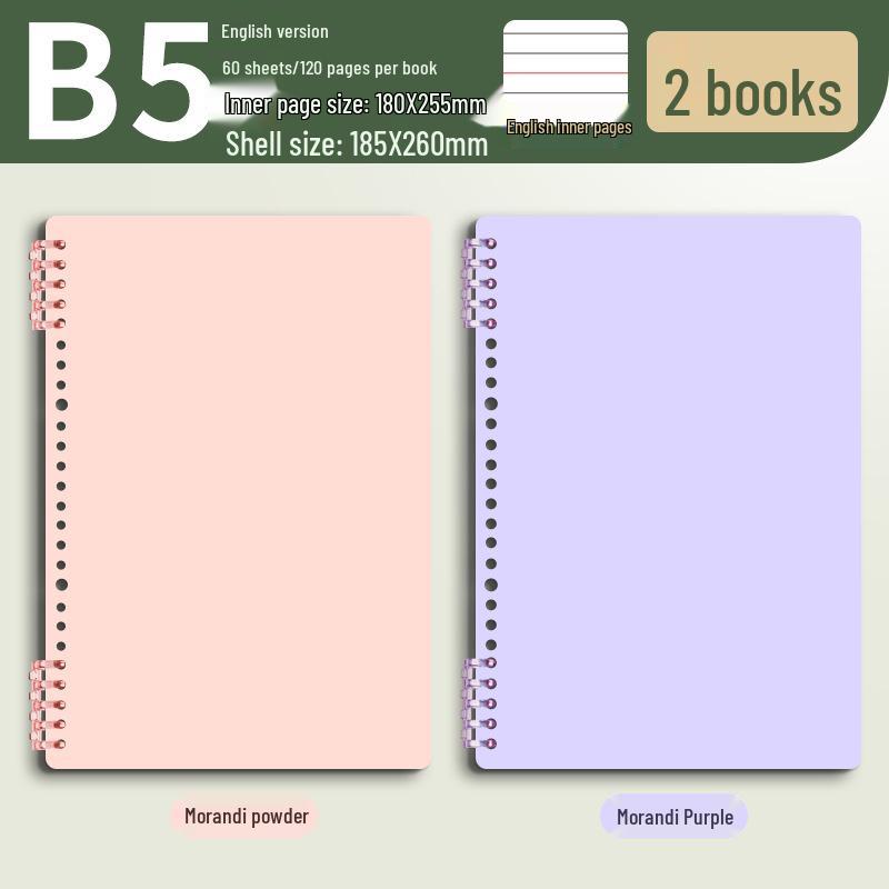 B5 Ring Binder English Notebook: High-Value Sub-Notebook for Elementary School, Thickened for English Knowledge Points and Handwritten Exercises.