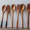 Winding Spoon-fork Creative Wooden Spoon Forks Set with Long Handle Kitchen Tools Tableware